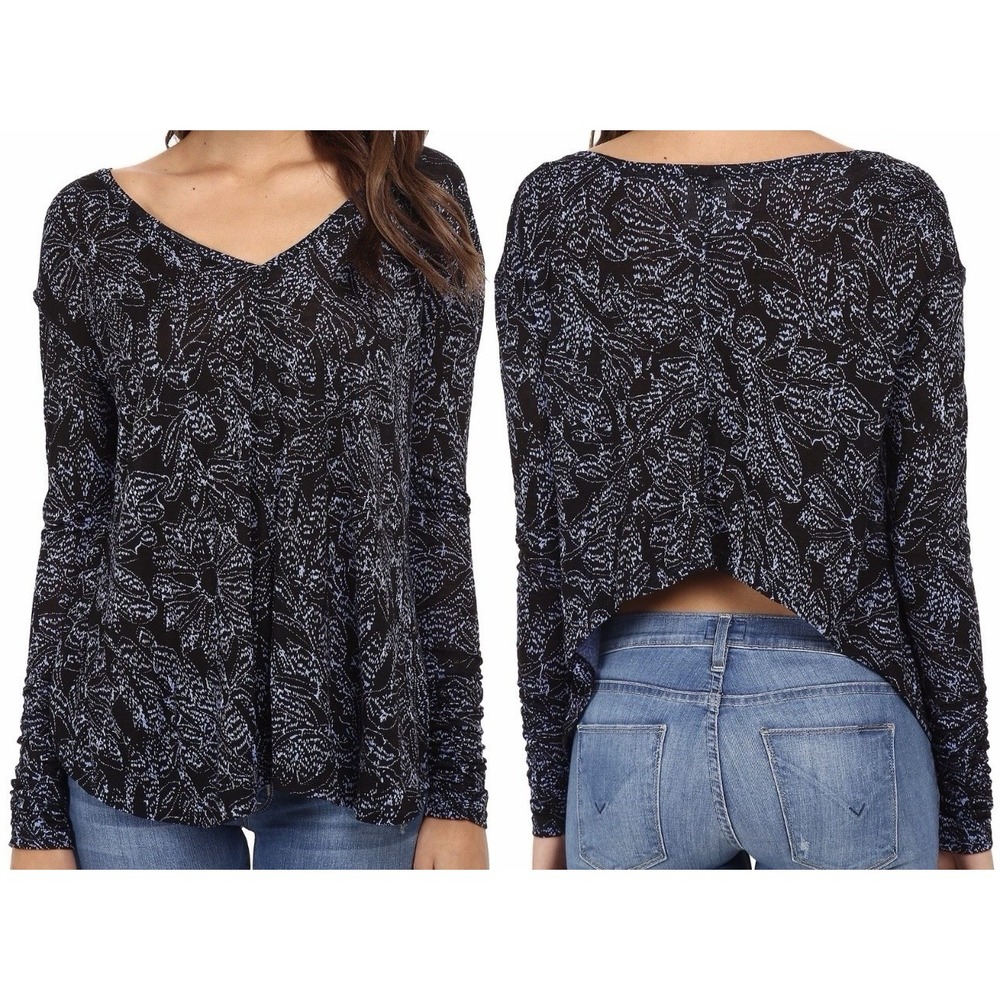 Free People Top Women's XS Long Sleeve Stretch Crop Back